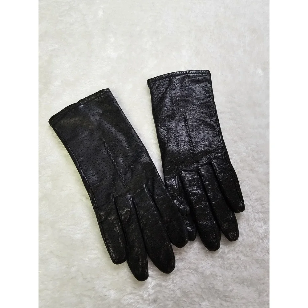 Vintage Fownes Brown Leather Gloves Womens Size‎ 7 1/2